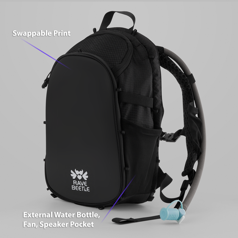 RaveBeetle Elytra Hydration Pack Black (1.0 Version)