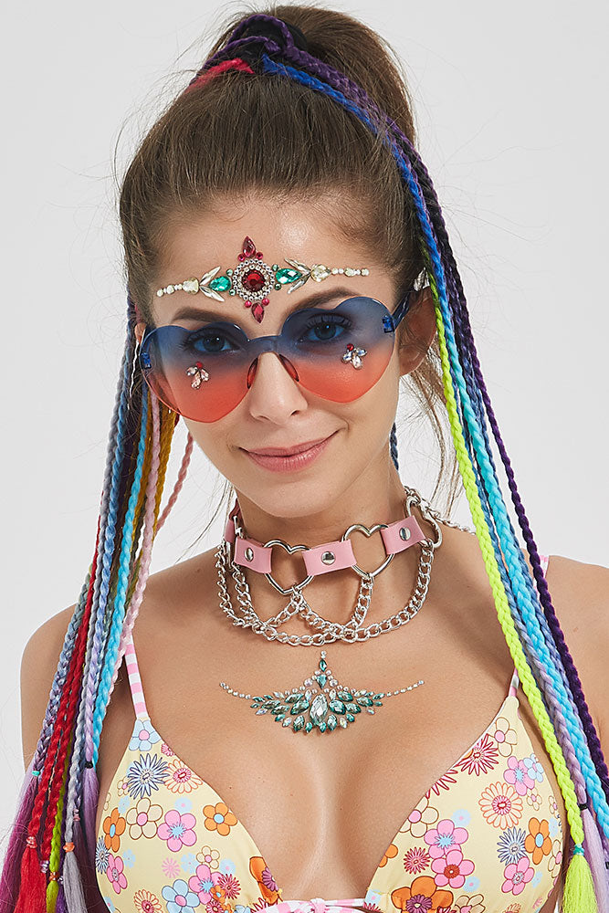 Heart Shape Beauty Chain & Leather Choker