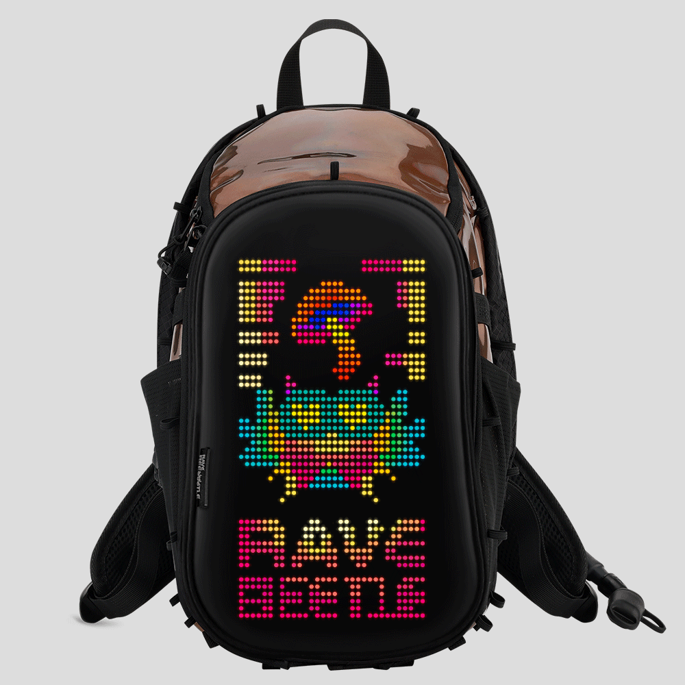 RaveBeetle Elytra Hydration Pack 2.0 with Aura Reflector – Holographic Mocha