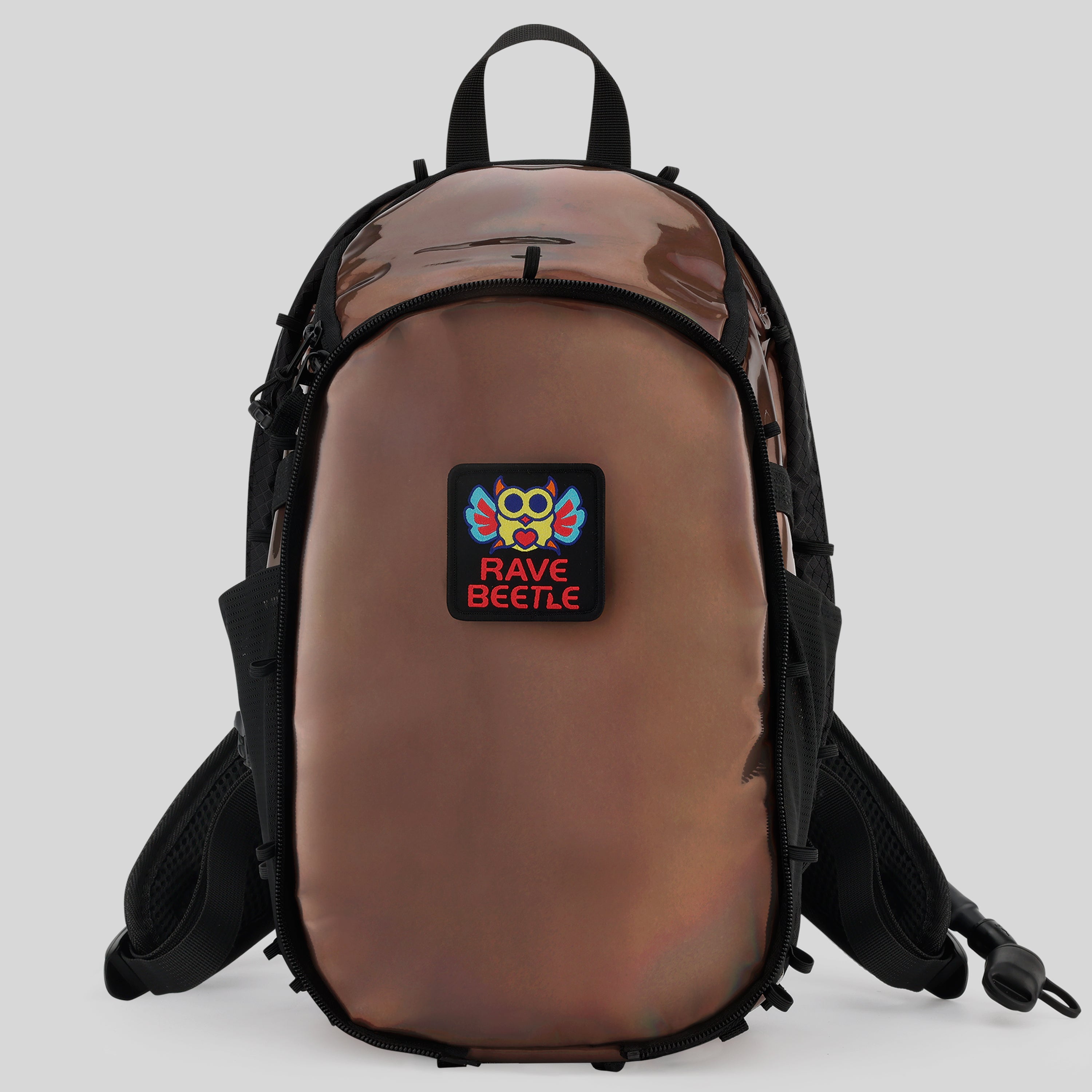RaveBeetle Elytra Hydration Pack 2.0 with Aura Reflector – Holographic Mocha