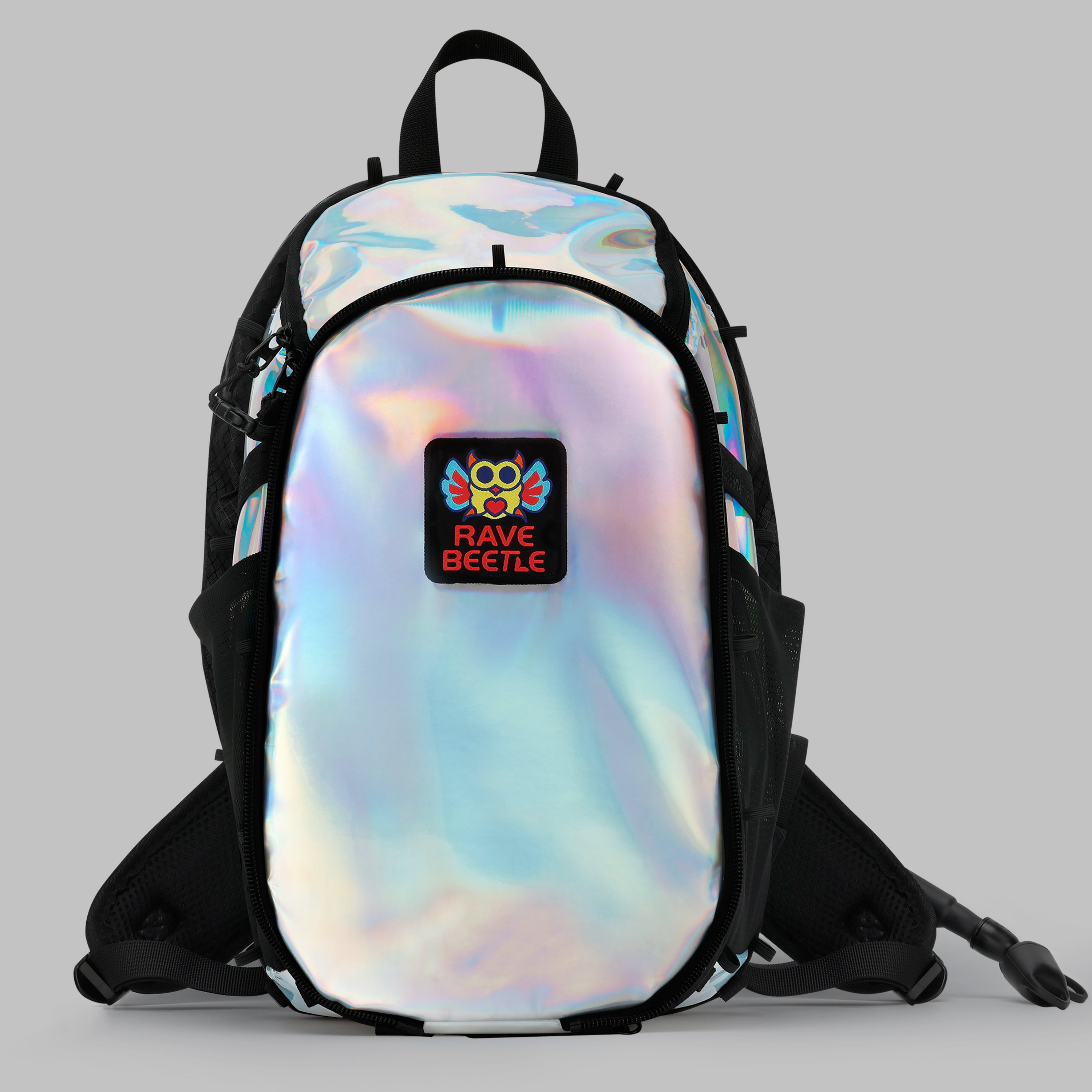 RaveBeetle Elytra Hydration Pack 2.0 - Holographic Silver