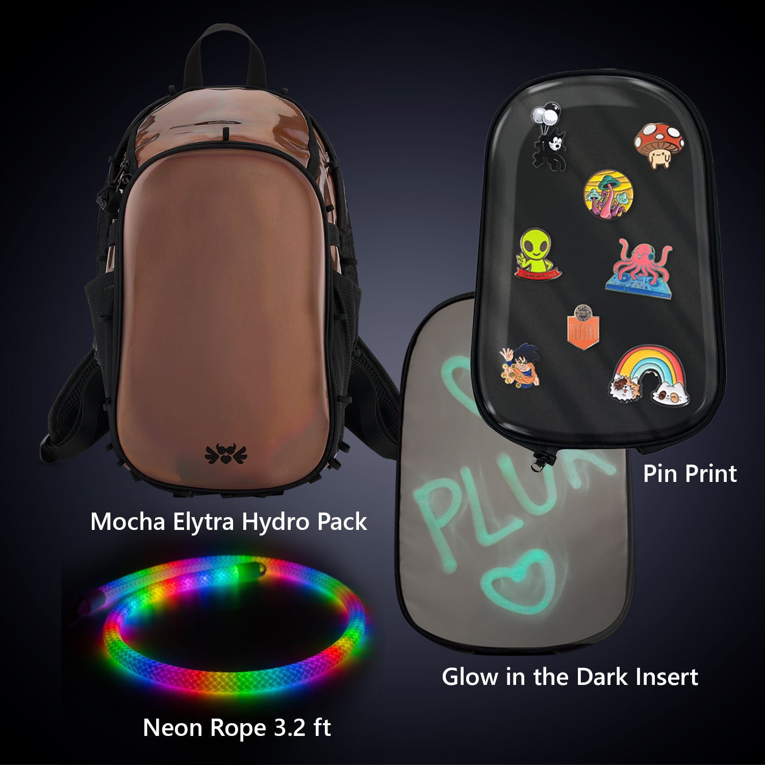 Elytra Pin Print Bundle – Pin Print, Glow in the Dark Insert & Neon Rope Set