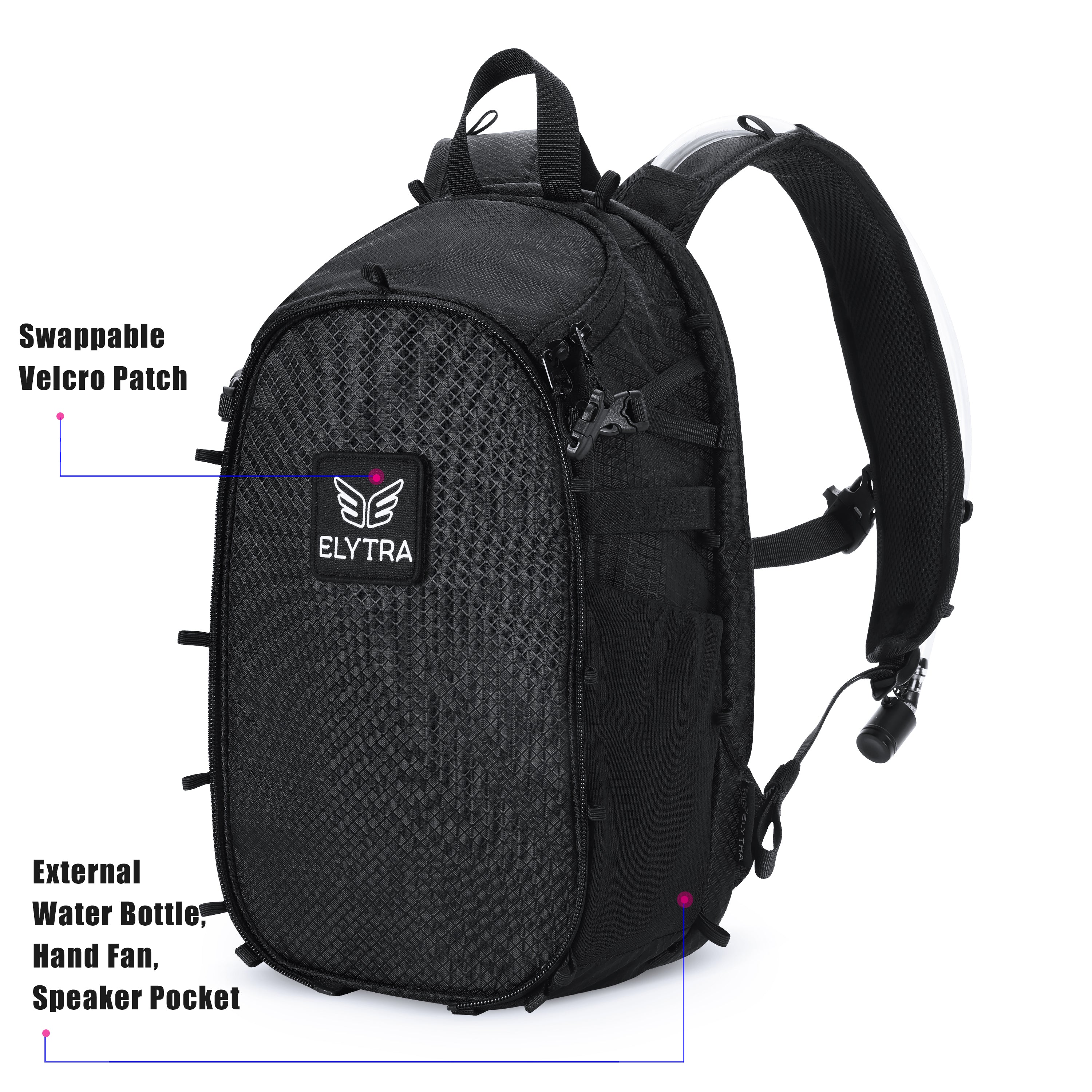 Elytra LED Hydration Pack 3.0 – Festival Backpack with Water Bladder (Black)