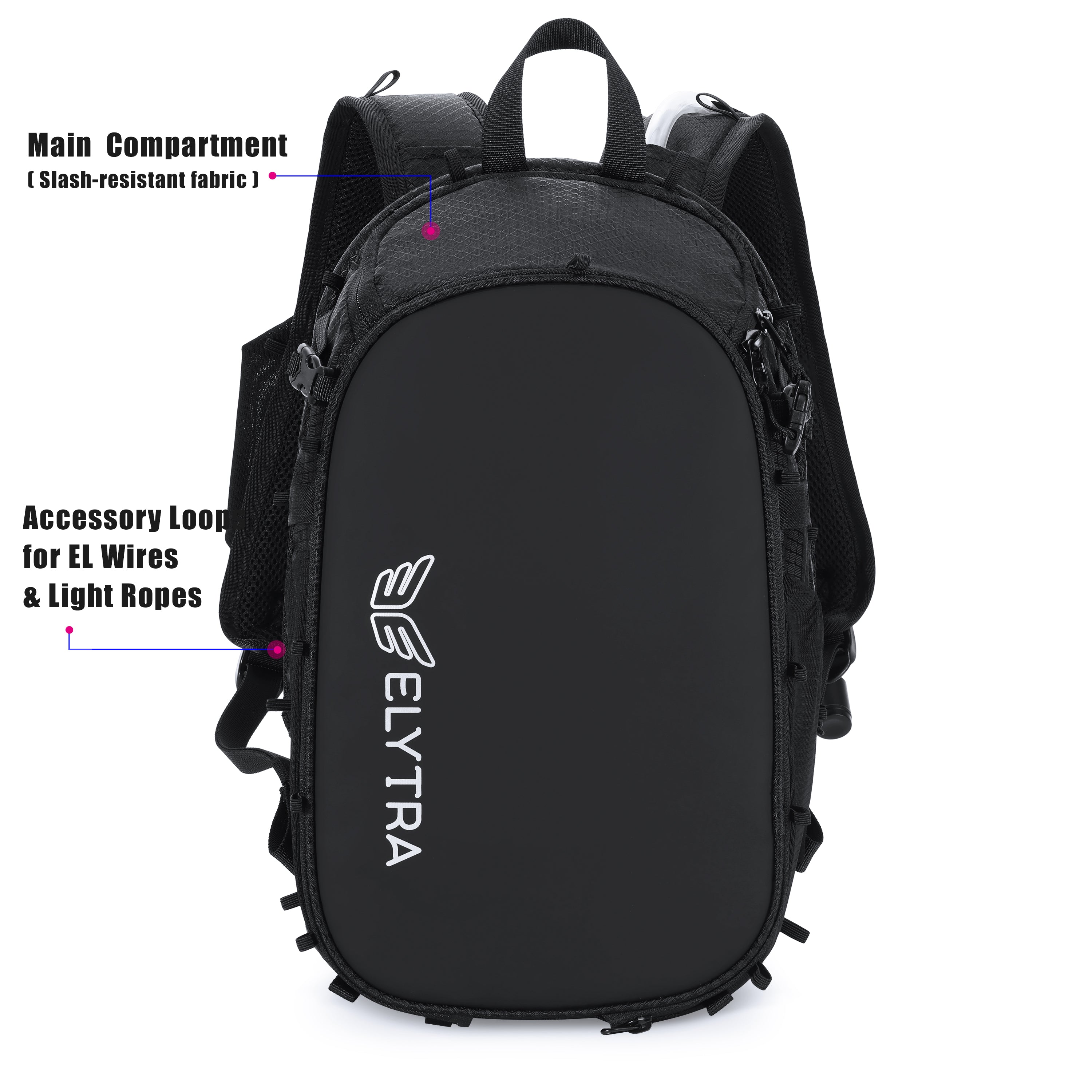 Elytra LED Hydration Pack 3.0 – Festival Backpack with Water Bladder (Black)