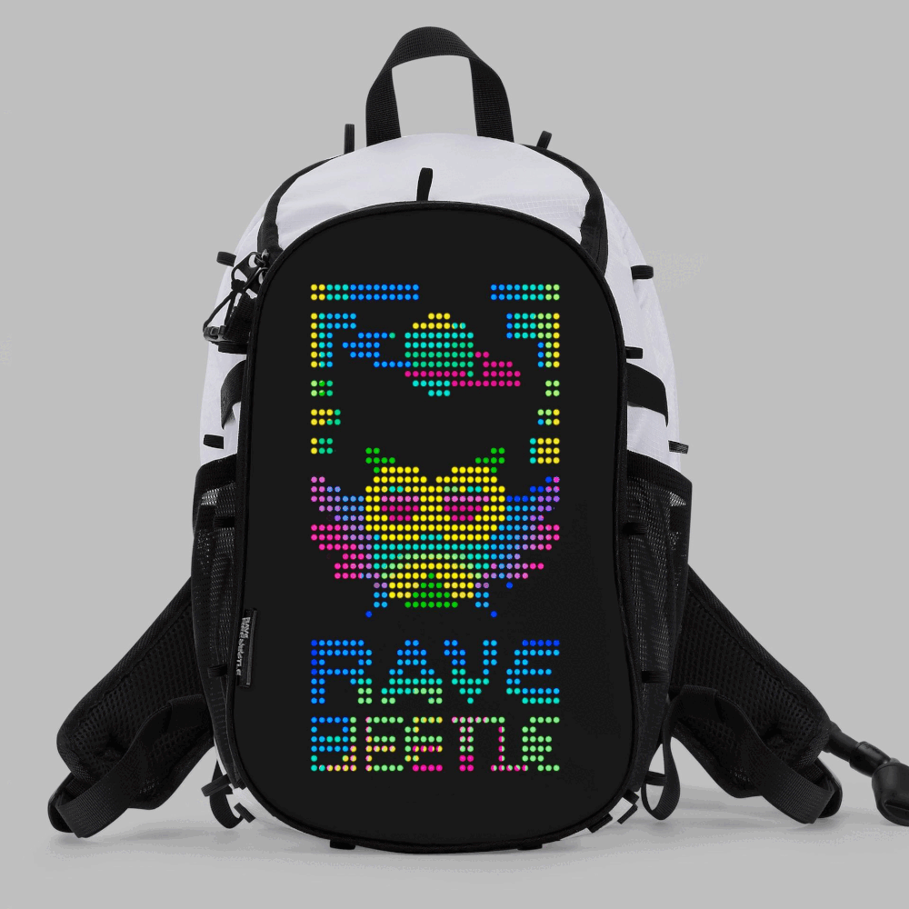 RaveBeetle Elytra Hydration Pack 2.0 with Aura Reflector – White