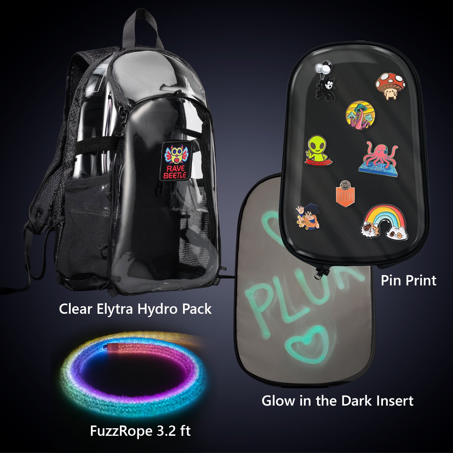 Elytra Pin Print Bundle – Pin Print, Glow in the Dark Insert & Fuzz Rope Set