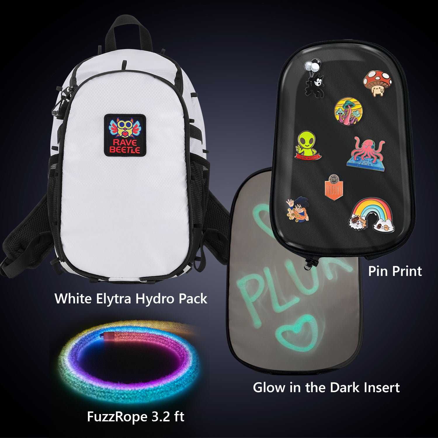 Elytra Pin Print Bundle – Pin Print, Glow in the Dark Insert & Fuzz Rope Set
