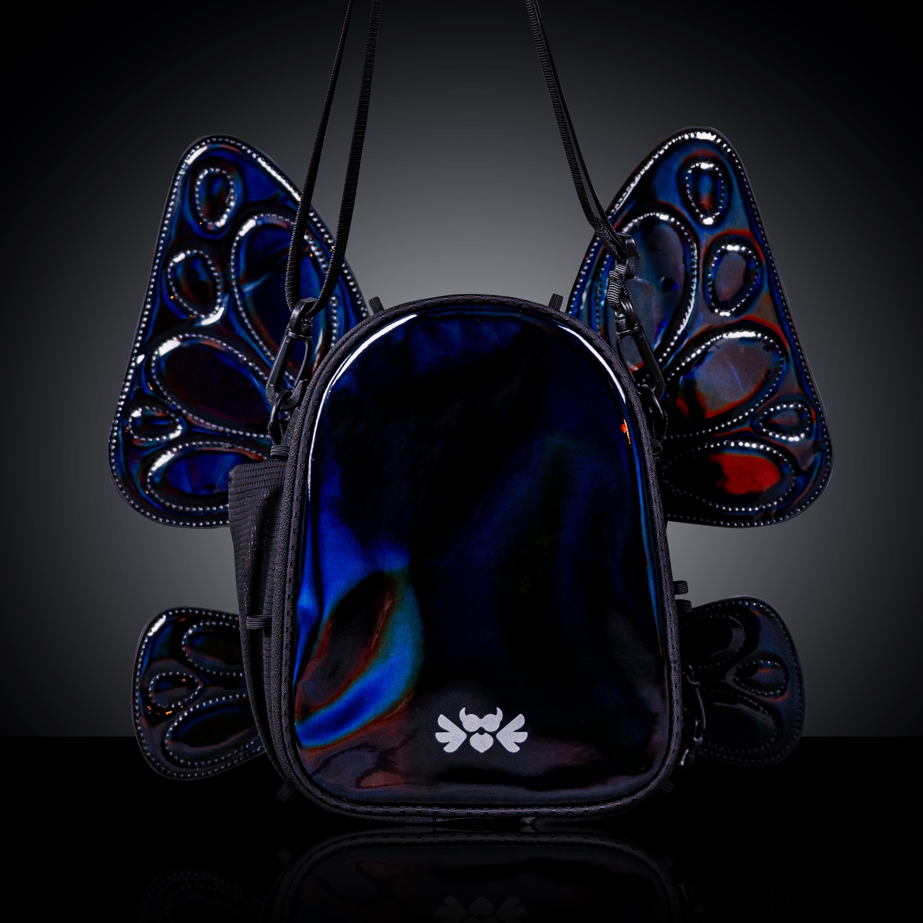 RaveBeetle FLOWt LED Festival Pack – Swappable Wing Rave Backpack with Light Accessory (Black)