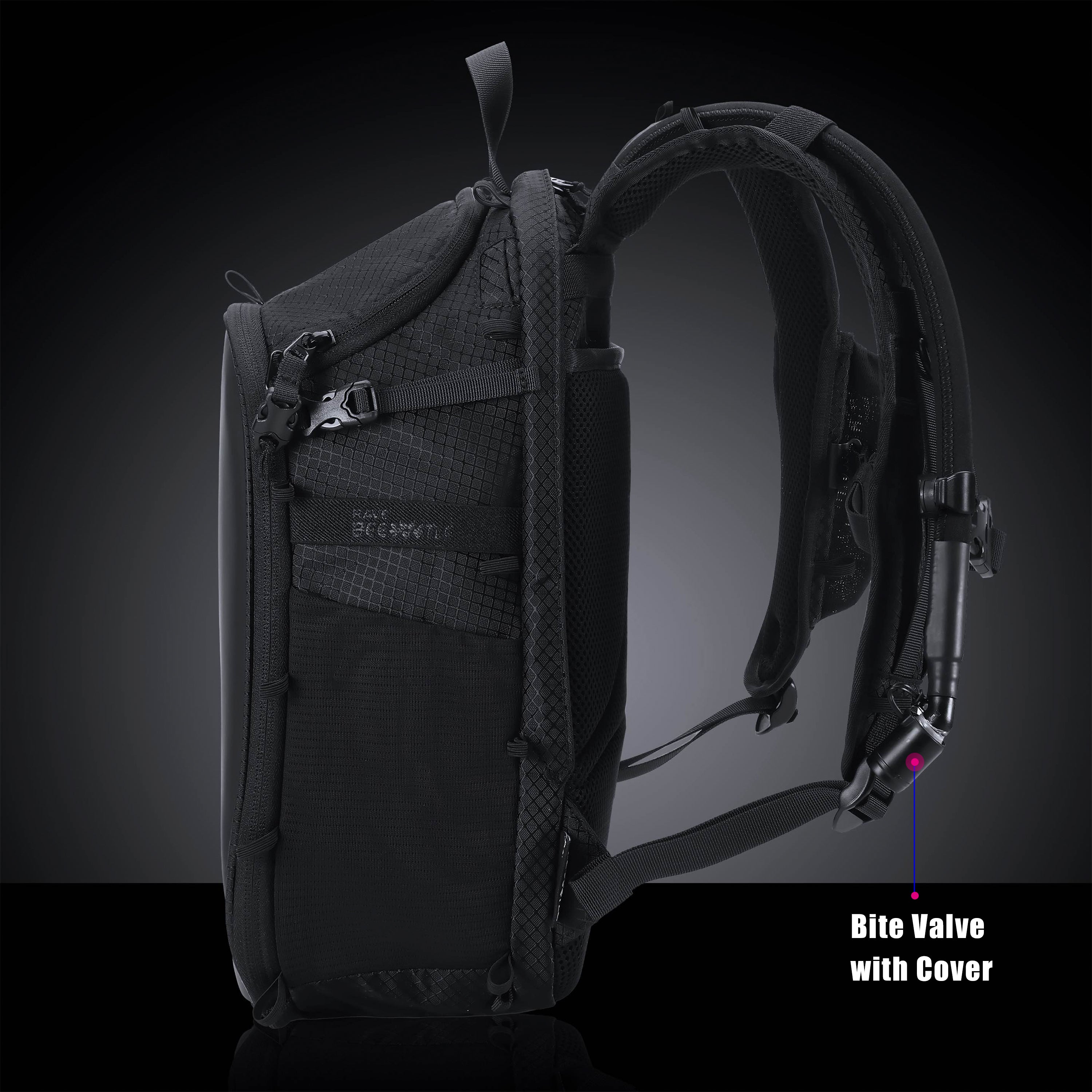 RaveBeetle Elytra LED Hydration Pack 3.0 – Festival Backpack with Water Bladder (Black)