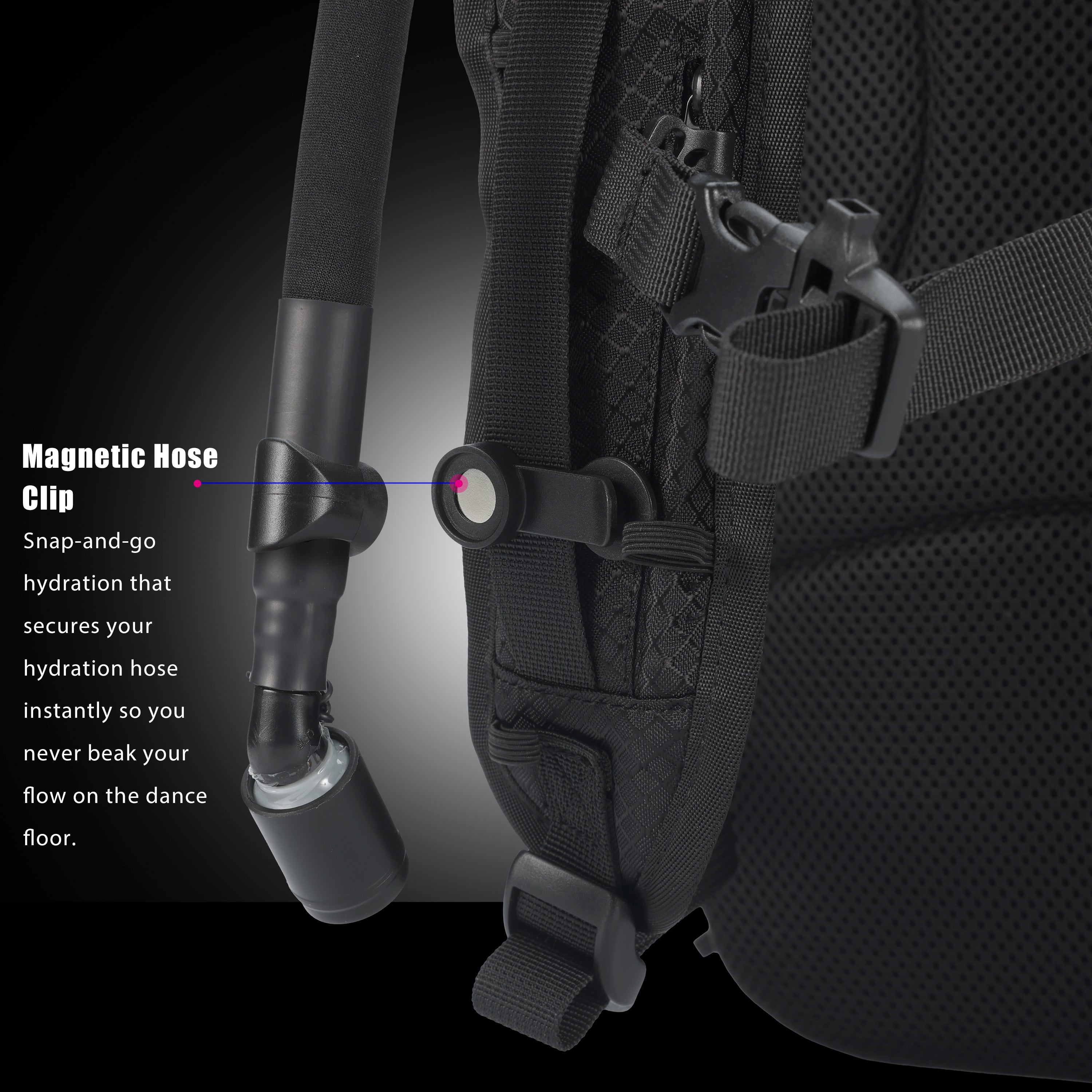 RaveBeetle Elytra LED Hydration Pack 3.0 – Festival Backpack with Water Bladder (Black)