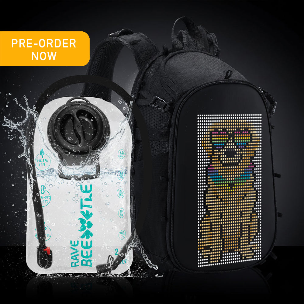 RaveBeetle Elytra LED Hydration Pack 3.0 – Festival Backpack with Water Bladder (PRE-ORDER / Next Batch) – Black