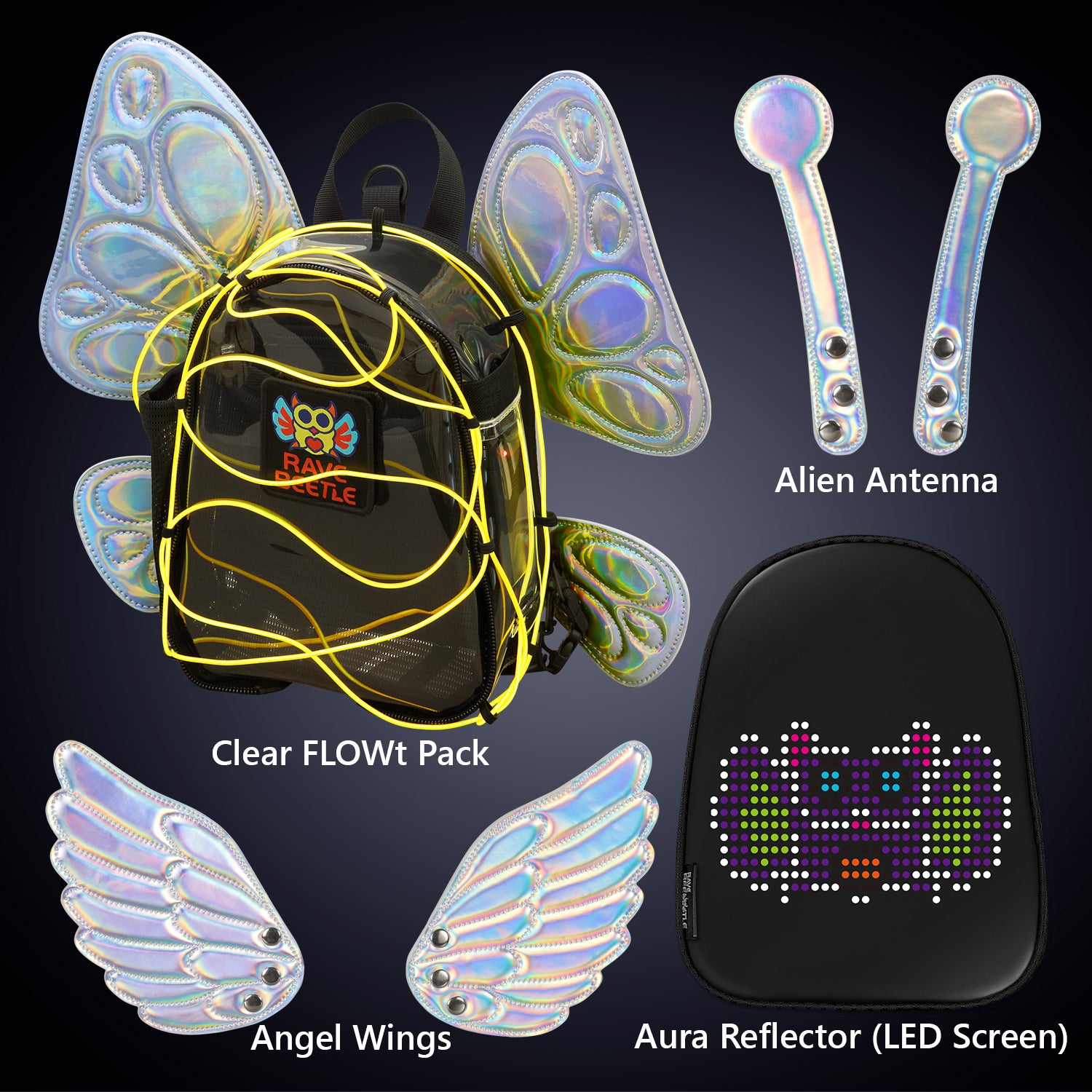 FLOWt Aura Bundle – Angel, Butterfly Wings & Alien Antenna Vibe Pack