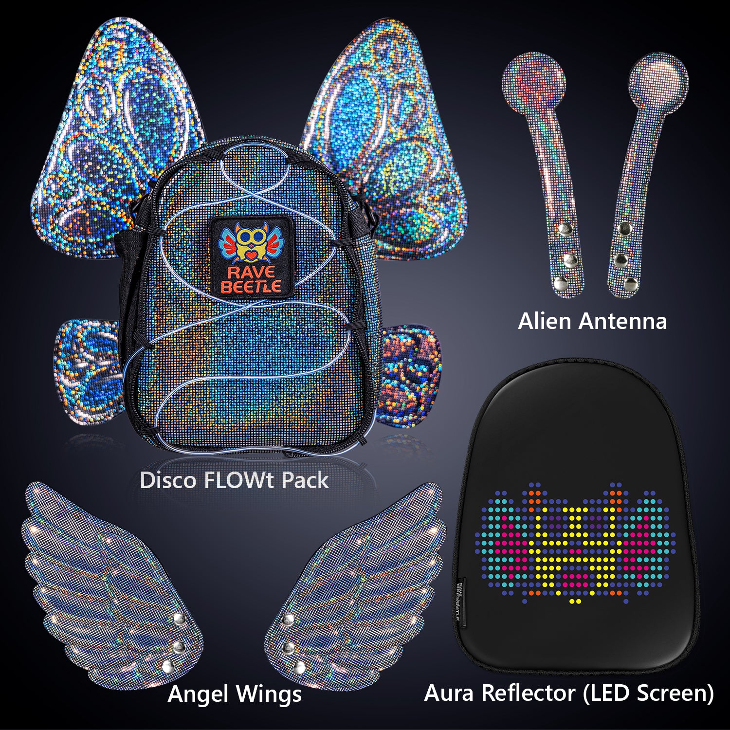 RaveBeetle Disco FLOWt Pack Bundle With Wings
