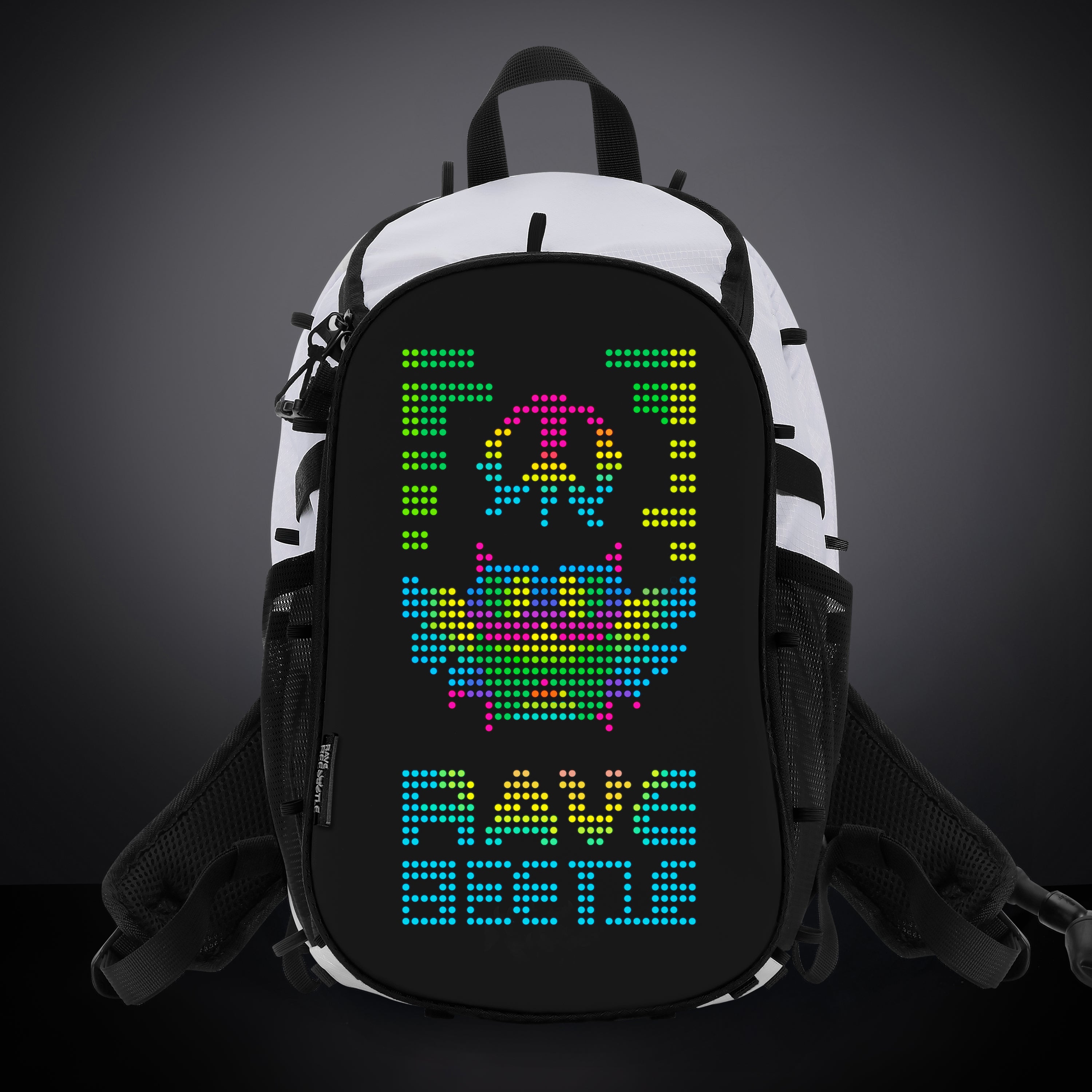 RaveBeetle Elytra Festival LED Hydration Backpack customizable light up White
