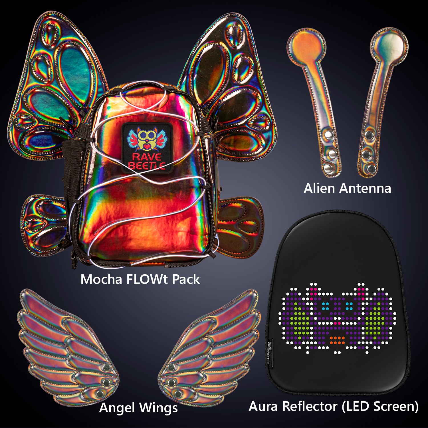 FLOWt Aura Bundle – Angel, Butterfly Wings & Alien Antenna Vibe Pack