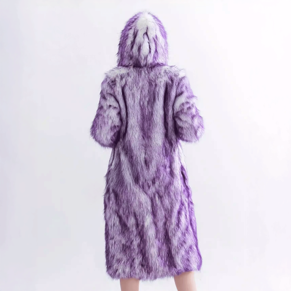 LED Faux Fur Coat (Purple)