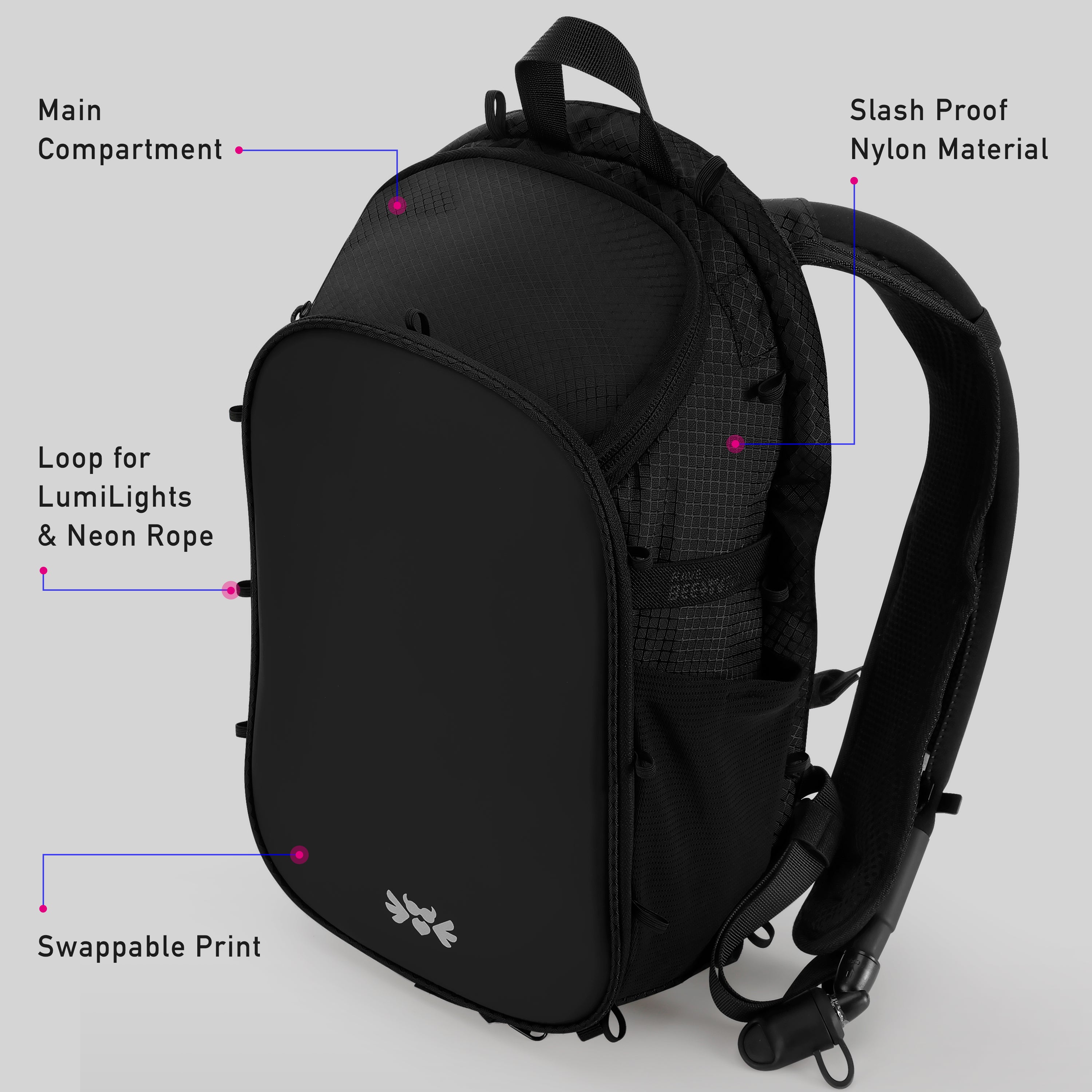 RaveBeetle Elytra Hydration Pack – Festival Backpack with Water Bladder