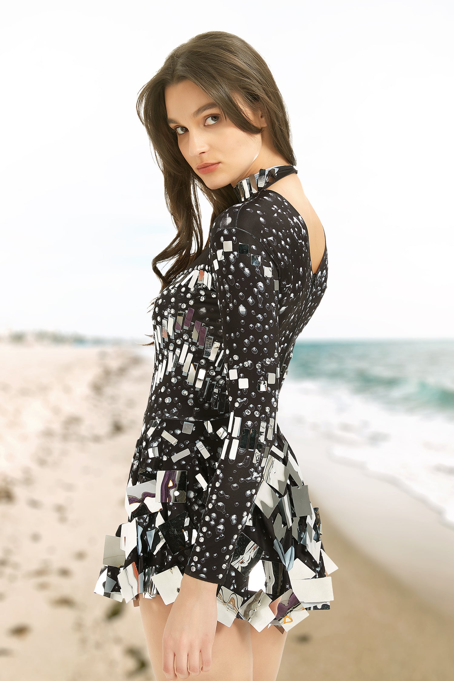 Raquel Mirror Black Dress