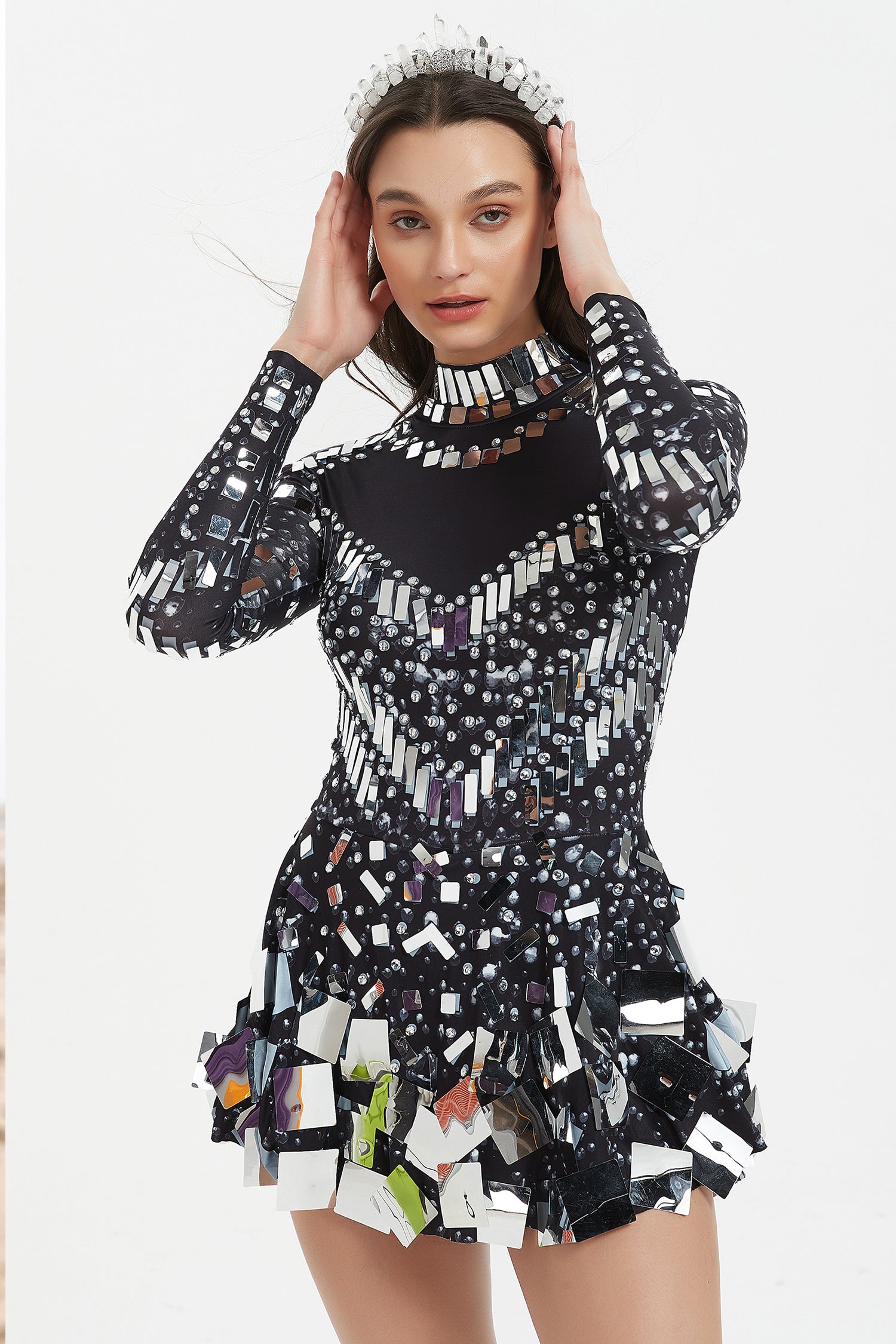 Raquel Mirror Black Dress