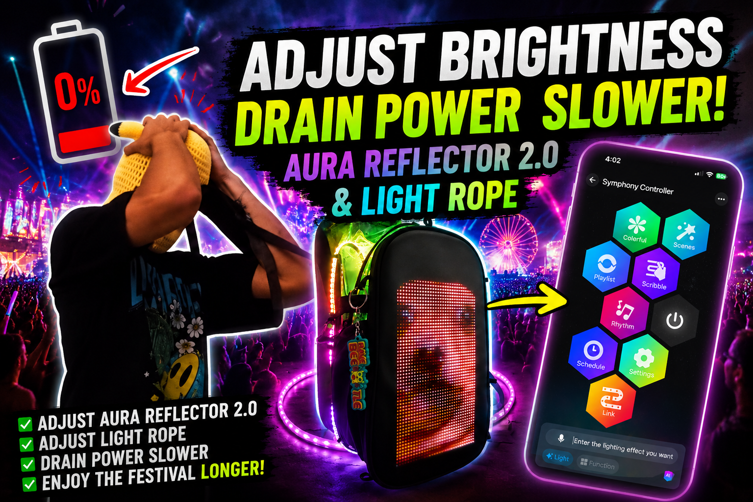 How to Make Your Aura Reflector 2.0 and Neon Rope Last Longer with the 10000mAh PowerBoost