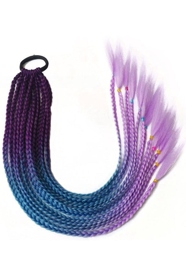 25" Purple Passion Twist Braided Hair Ponytail Extension