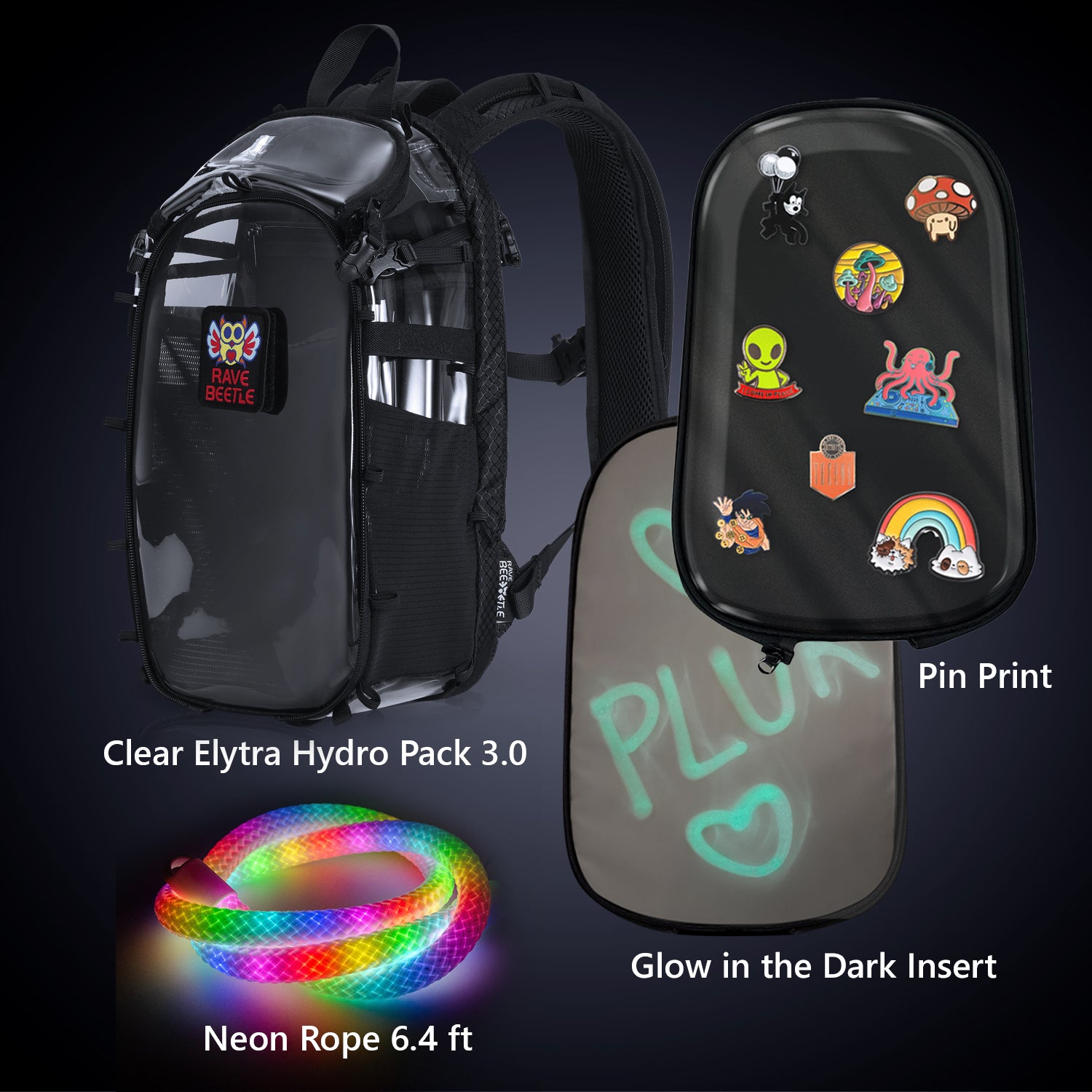 Elytra 3.0 Pin Print Bundle – Pin Print, Glow in the Dark Insert &amp; Neon Rope Set