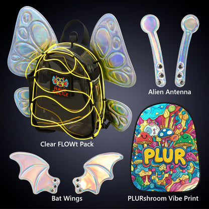 FLOWt Essential Bundle – Wings &amp; PLUR Mushroom Vibe Print Pack