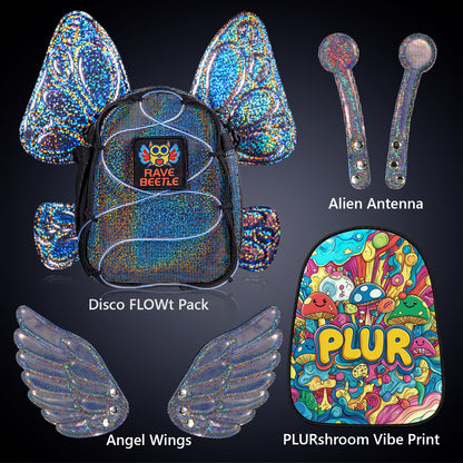 FLOWt Essential Bundle – Wings &amp; PLUR Mushroom Vibe Print Pack