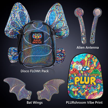 FLOWt Essential Bundle – Wings &amp; PLUR Mushroom Vibe Print Pack