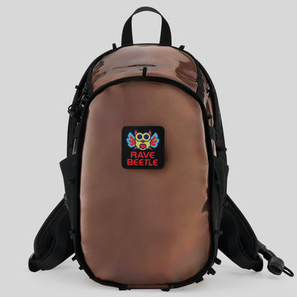 RaveBeetle Elytra Hydration Pack 2.0 with Aura Reflector – Holographic Mocha