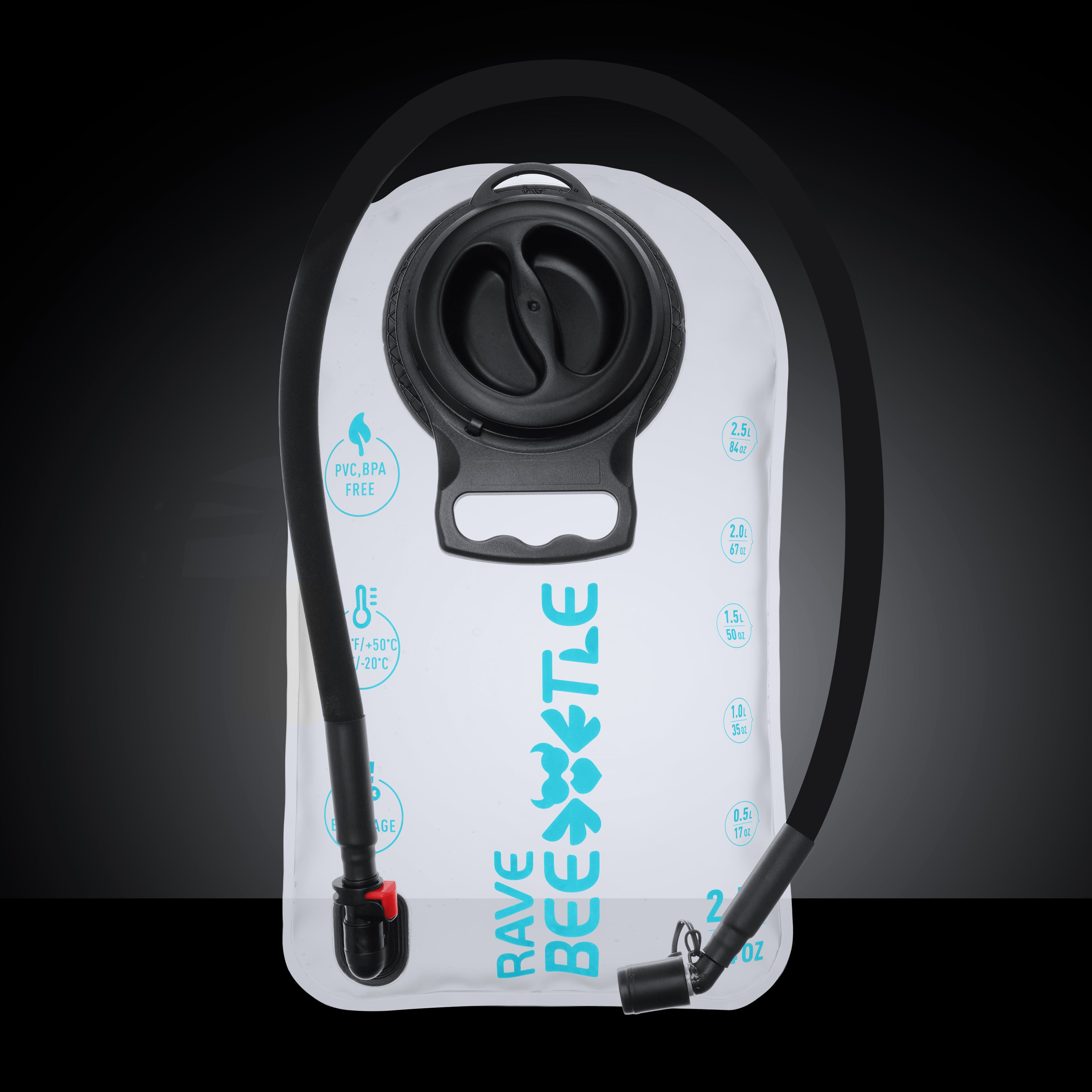 RaveBeetle Elytra Hydration Pack 3.0 – Festival Backpack with Water Bladder (Clear)