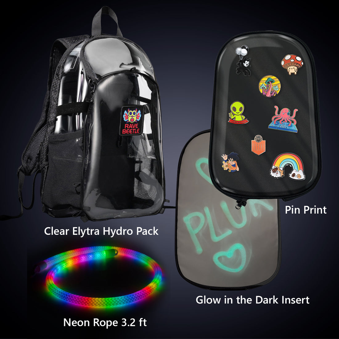 Elytra Pin Print Bundle – Pin Print, Glow in the Dark Insert &amp; Neon Rope Set