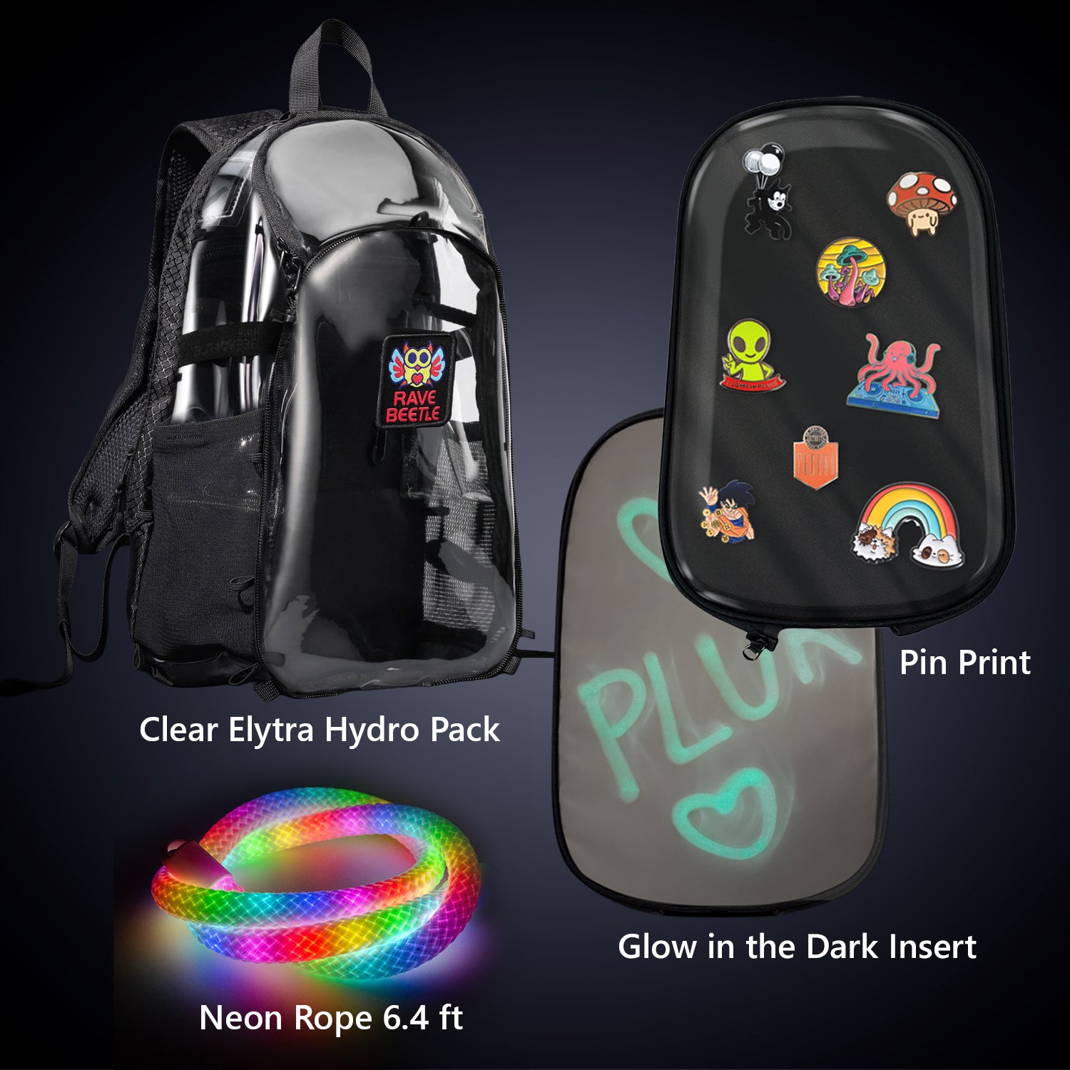 Elytra Pin Print Bundle – Pin Print, Glow in the Dark Insert &amp; Neon Rope Set