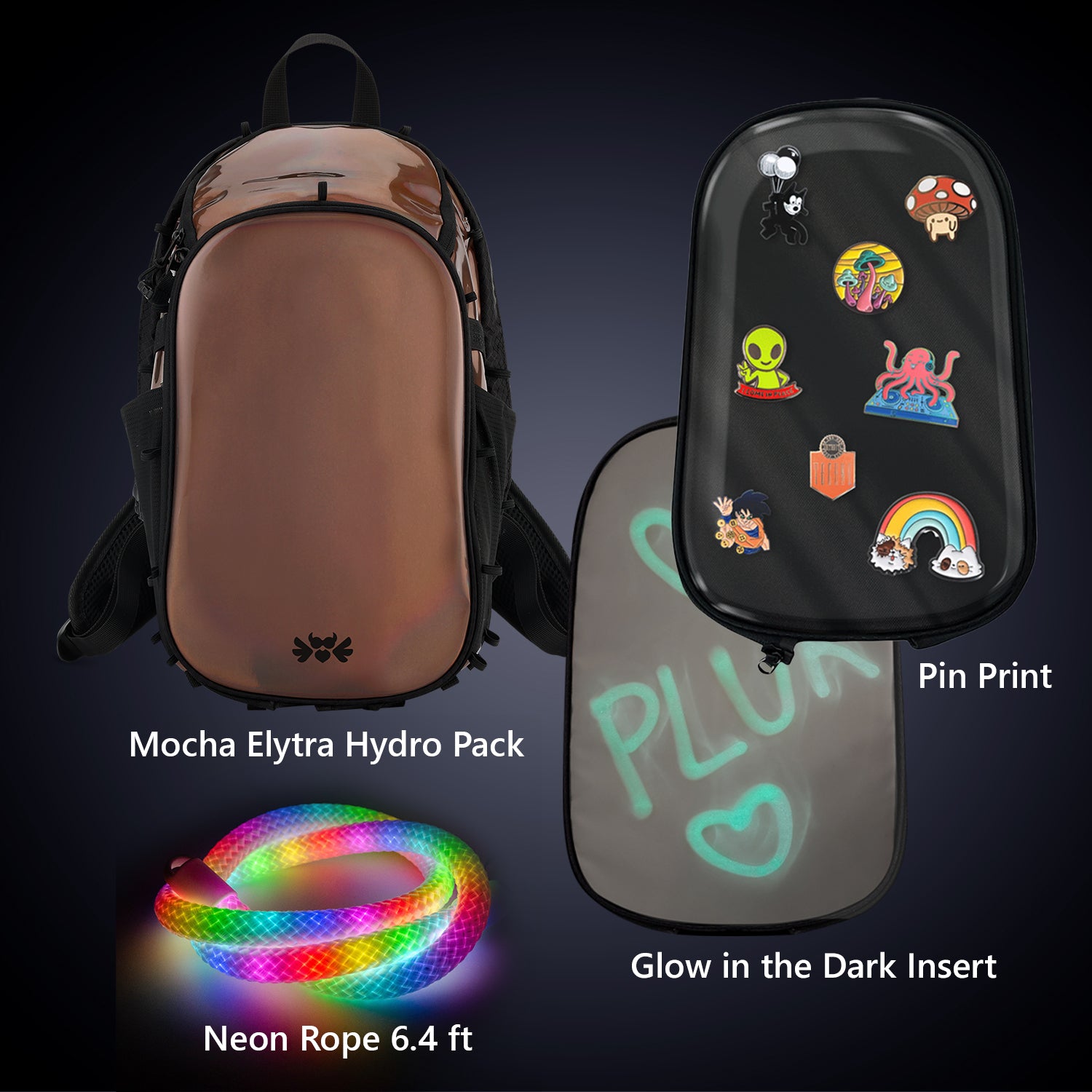 Elytra Pin Print Bundle – Pin Print, Glow in the Dark Insert &amp; Neon Rope Set