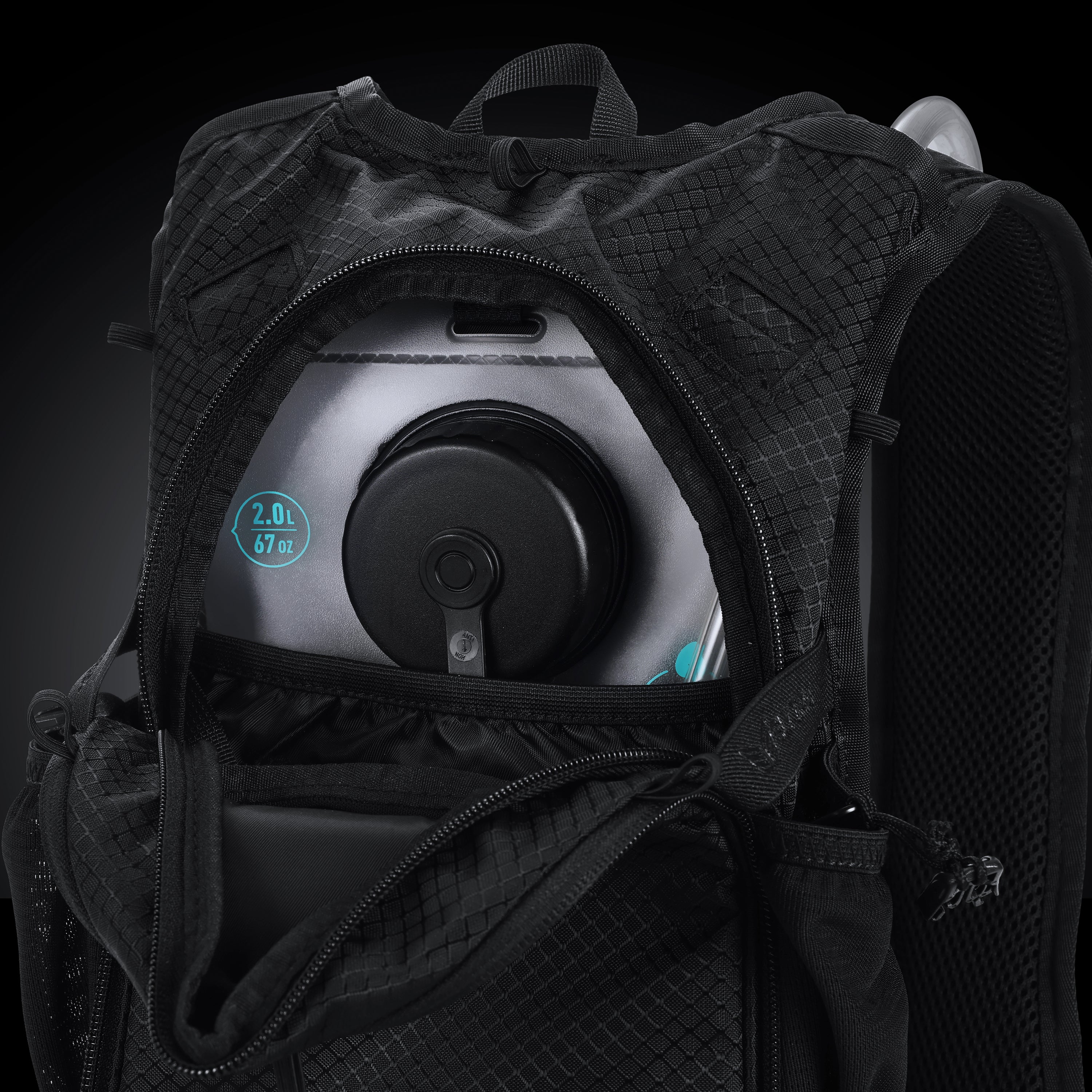 RaveBeetle Elytra AIR LED Hydration Backpack – Lightweight Festival Pack with 2L Water Bladder (Black)