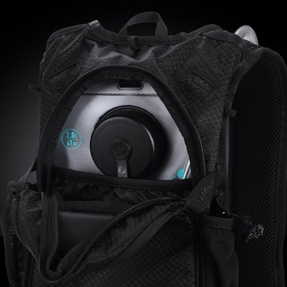 RaveBeetle Elytra AIR LED Hydration Backpack – Lightweight Festival Pack with 2L Water Bladder (Black)
