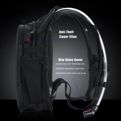 RaveBeetle Elytra AIR LED Hydration Backpack – Lightweight Festival Pack with 2L Water Bladder (Black)