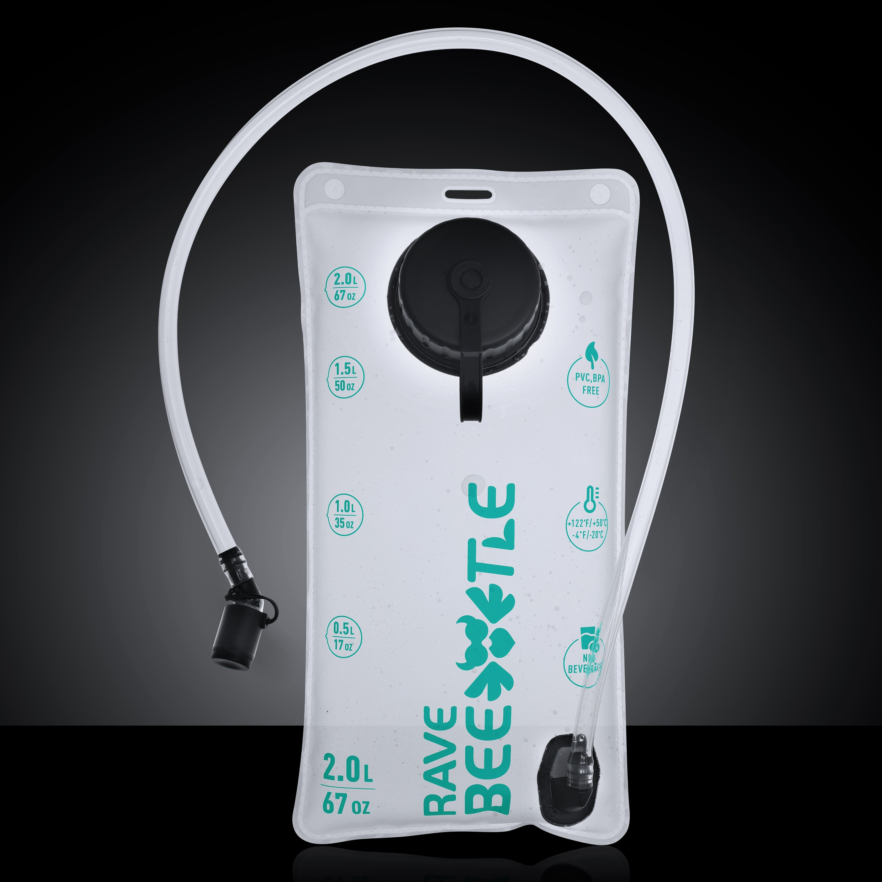 RaveBeetle Elytra AIR LED Hydration Backpack – Lightweight Festival Pack with 2L Water Bladder (Clear)