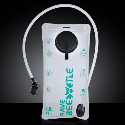 RaveBeetle Elytra AIR LED Hydration Backpack – Lightweight Festival Pack with 2L Water Bladder (Clear)