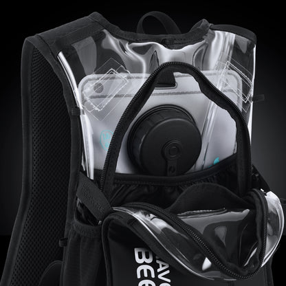 RaveBeetle Elytra AIR LED Hydration Backpack – Lightweight Festival Pack with 2L Water Bladder (Clear)
