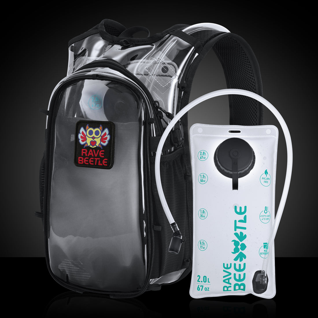 RaveBeetle Clear Elytra AIR Hydration Pack 