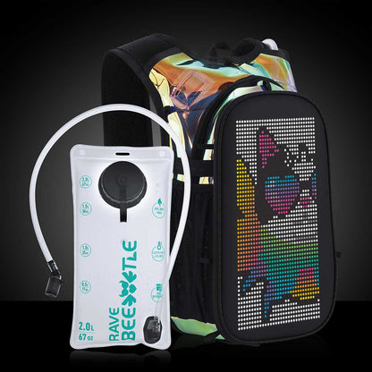RaveBeetle Elytra AIR Hydration Pack Holography Galaxy with LED Screen
