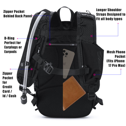 Elytra LED Hydration Pack 3.0 – Festival Backpack with Water Bladder (Black)