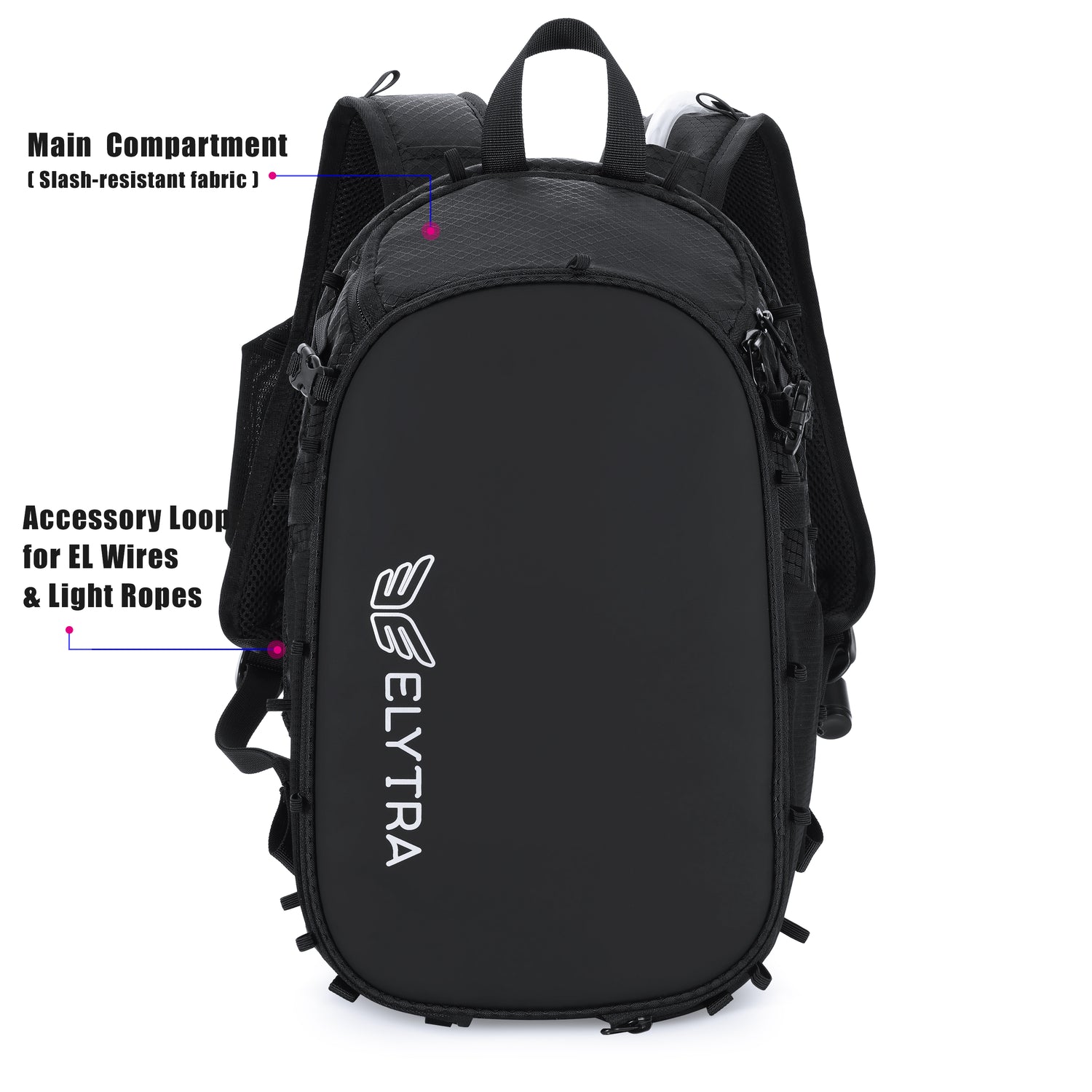 Elytra LED Hydration Pack 3.0 – Festival Backpack with Water Bladder (Black)