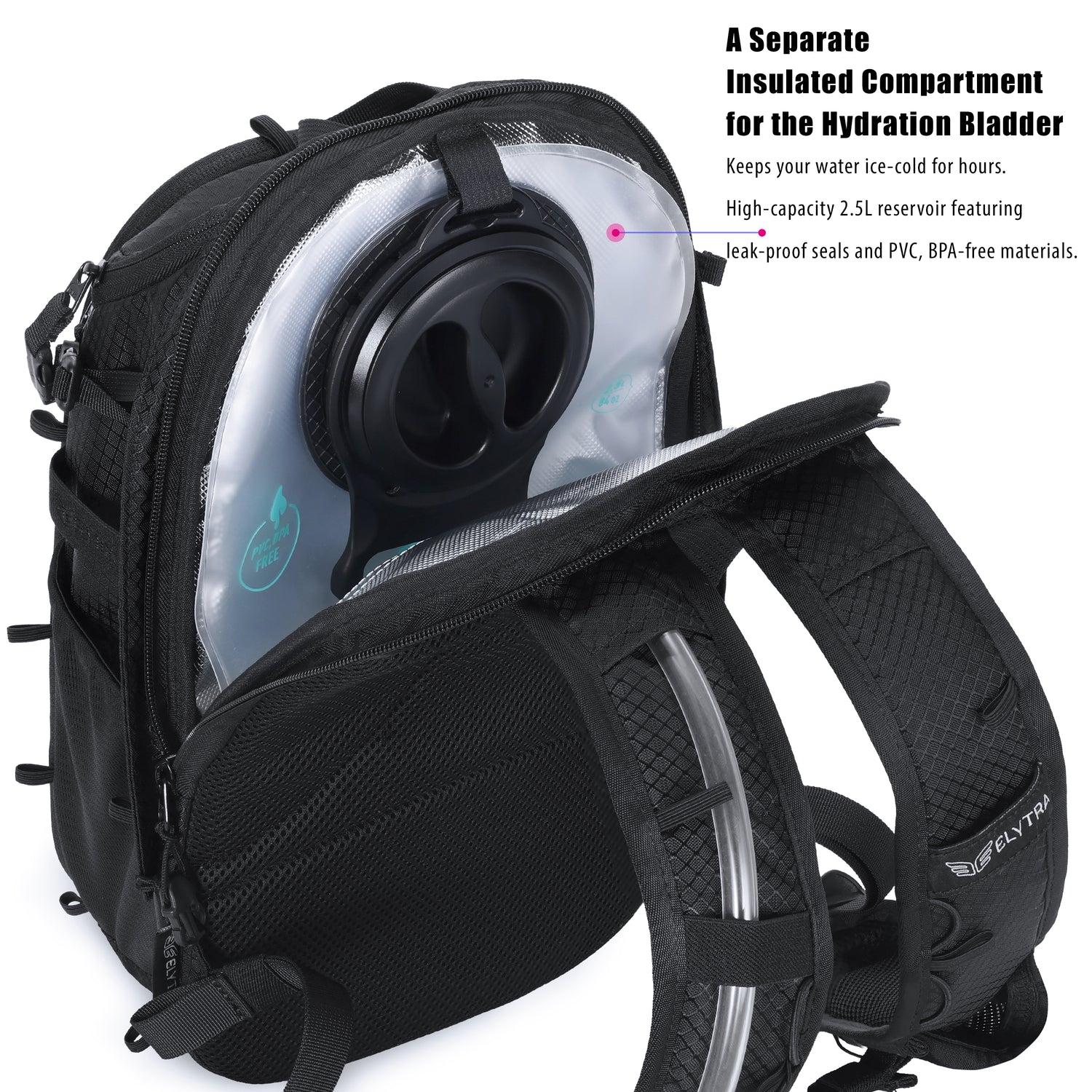 Elytra LED Hydration Pack 3.0 – Festival Backpack with Water Bladder (Black)