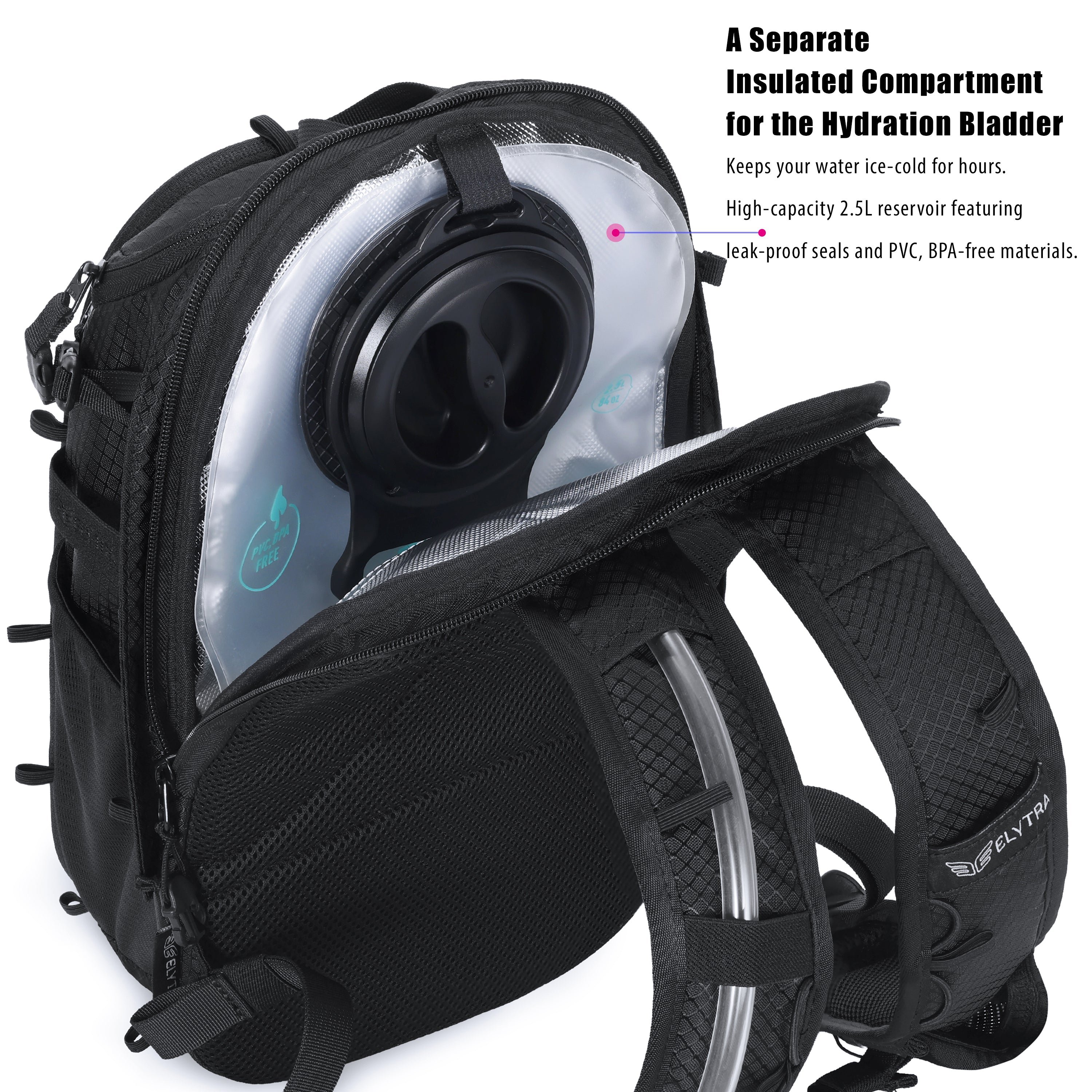 Elytra LED Hydration Pack 3.0 – Festival Backpack with Water Bladder (Black)