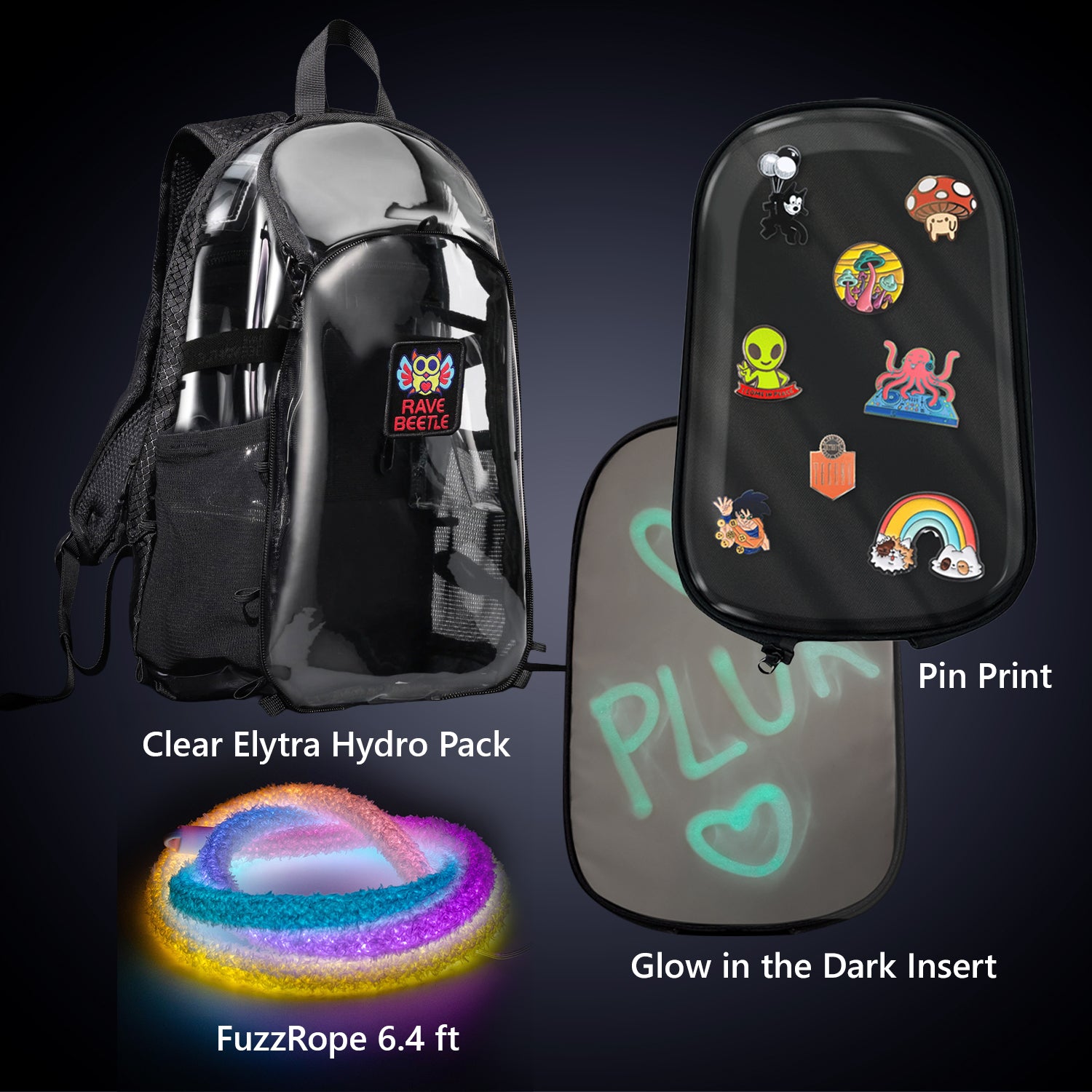 Elytra Pin Print Bundle – Pin Print, Glow in the Dark Insert &amp; Fuzz Rope Set