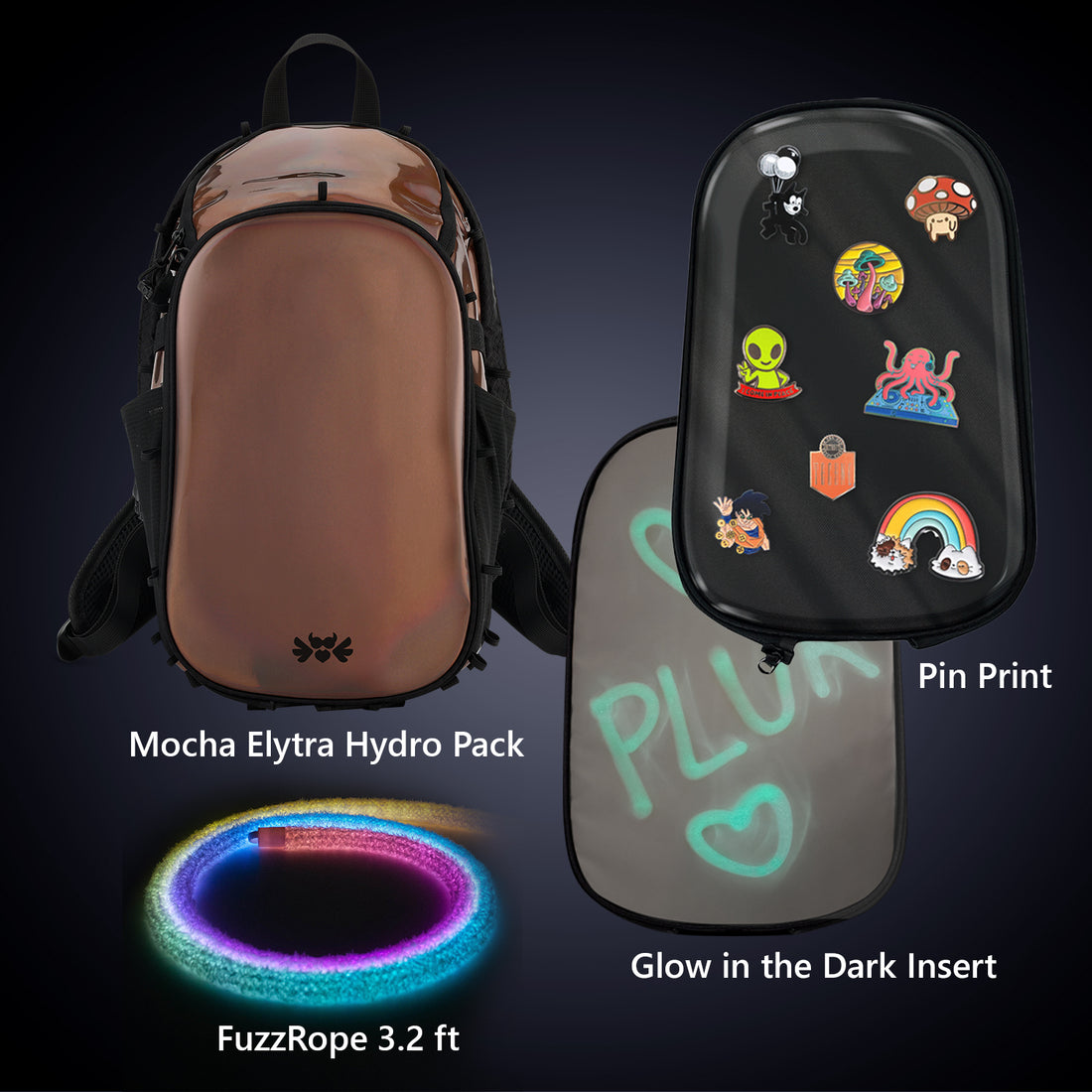 Elytra Pin Print Bundle – Pin Print, Glow in the Dark Insert &amp; Fuzz Rope Set