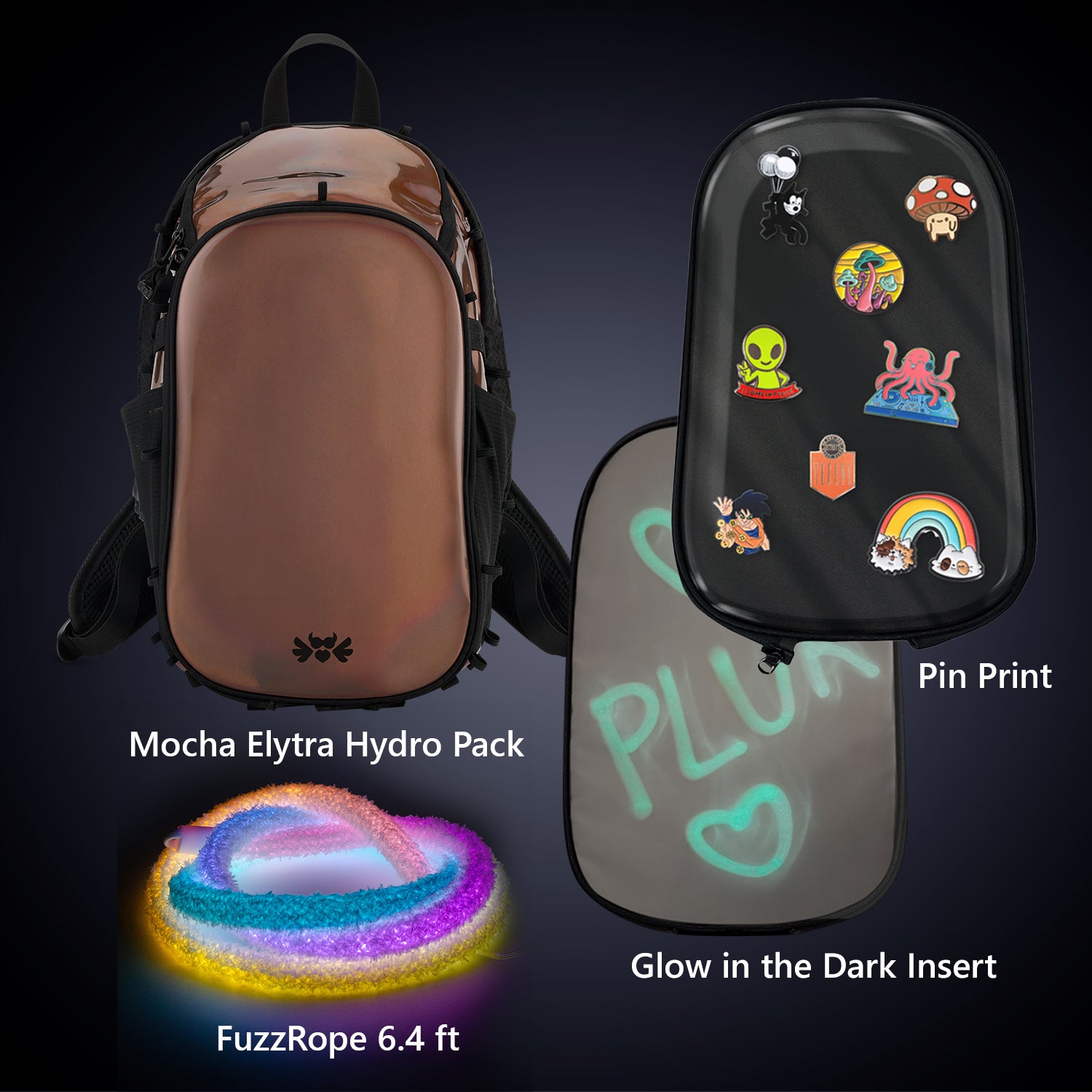 Elytra Pin Print Bundle – Pin Print, Glow in the Dark Insert &amp; Fuzz Rope Set