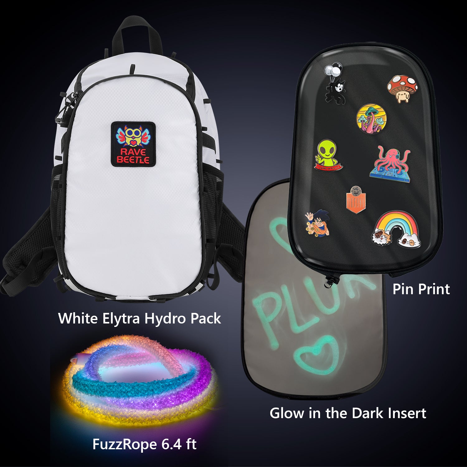Elytra Pin Print Bundle – Pin Print, Glow in the Dark Insert &amp; Fuzz Rope Set